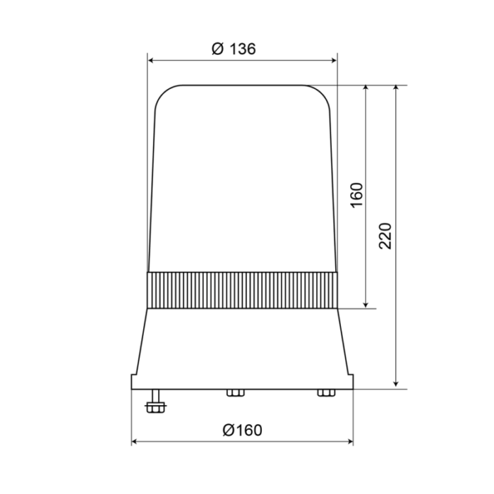 AEB 595 zwaailamp met GROEN gekleurde kap - geschikt voor 24 volt gebruik - EAN: 5414184011076