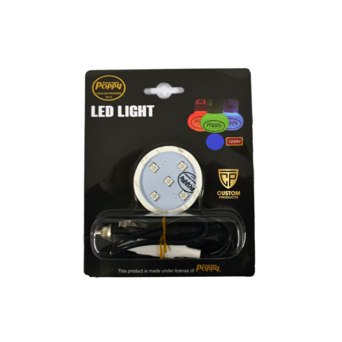 Poppy LED ring BLAUW - LED verlichting van het merk Poppy Grace Mate - Passen onder de luchtverfrisser flesjes - EAN: 7111302887923
