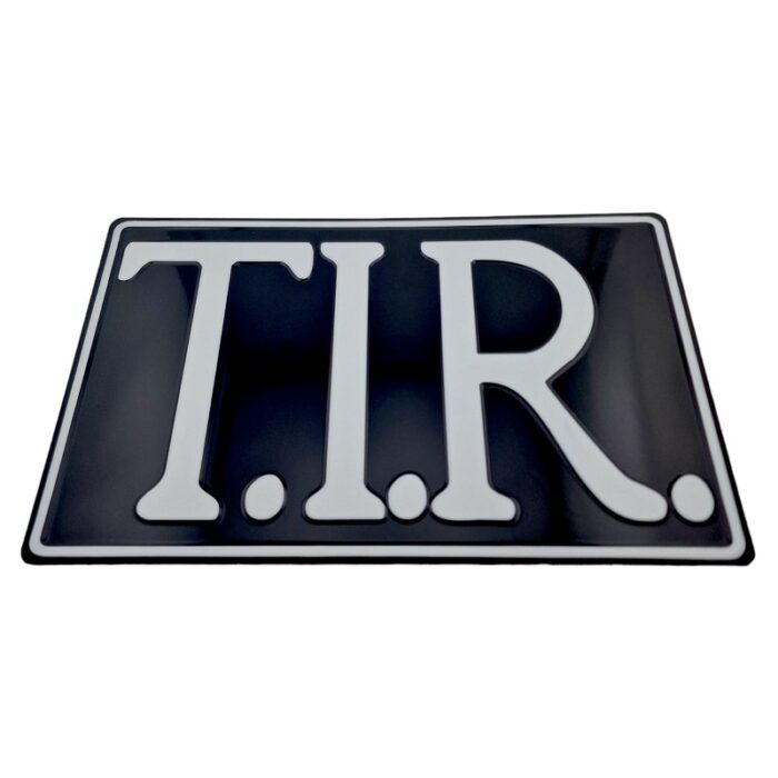 T.I.R. bord ZWART met letters WIT
