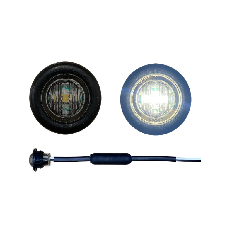 NEDKING LED-Begrenzungsleuchte 28mm WEISS mit DUNKLEM / SMOKE Glas - für Truck und Trailer - EAN: 6090536711796