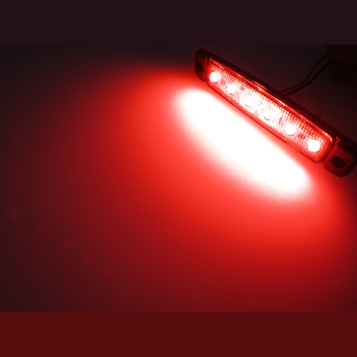 Dasteri 6 LED markeringslamp ROOD - contourlamp voor truck en trailer - geschikt voor 24 volt gebruik - EAN: 6090540366302