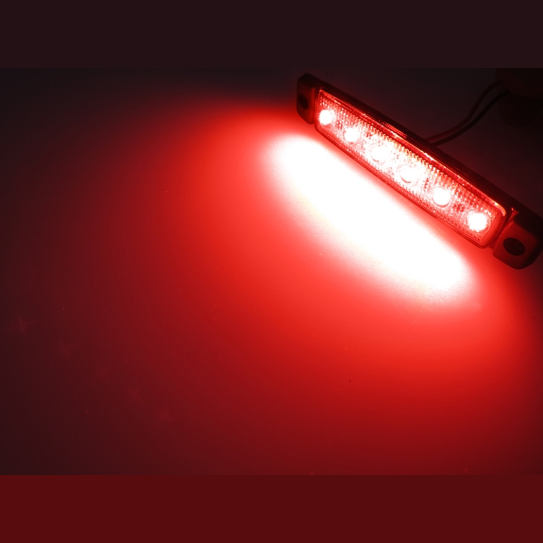 Dasteri 6 LED marker light RED - outline light for truck and trailer - suitable for 24 volt use - EAN: 6090540366302