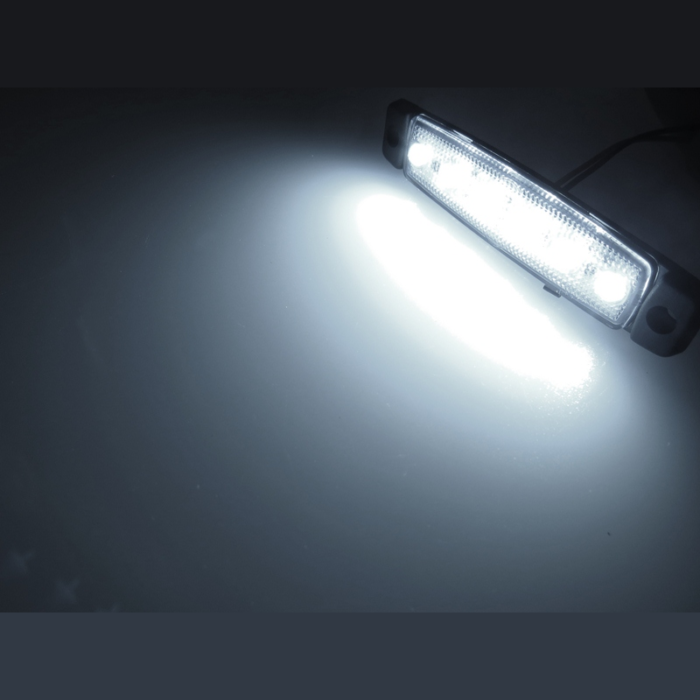 Dasteri 6 LED markeringslamp HELDER WIT - contourlamp voor truck en trailer - geschikt voor 24 volt gebruik - EAN: 6090541019047