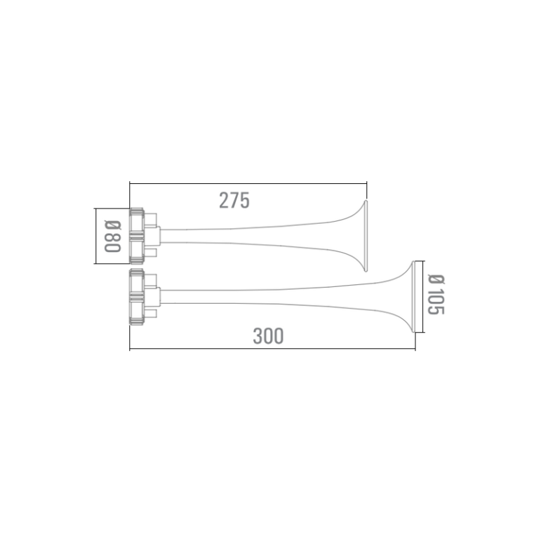 Abmessungen TN-532220 - Basuri Air Horn 12/24V