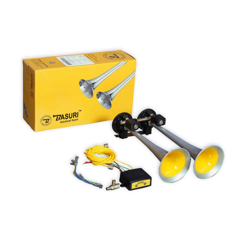Basuri Air Horn 12/24V Einsatz - 135 dB lautes Drucklufthorn, das nur mit einem Kompressor verwendet werden kann, z. B. an deinem Auto, LKW, Traktor, Wohnmobil oder anderen Fahrzeugen
