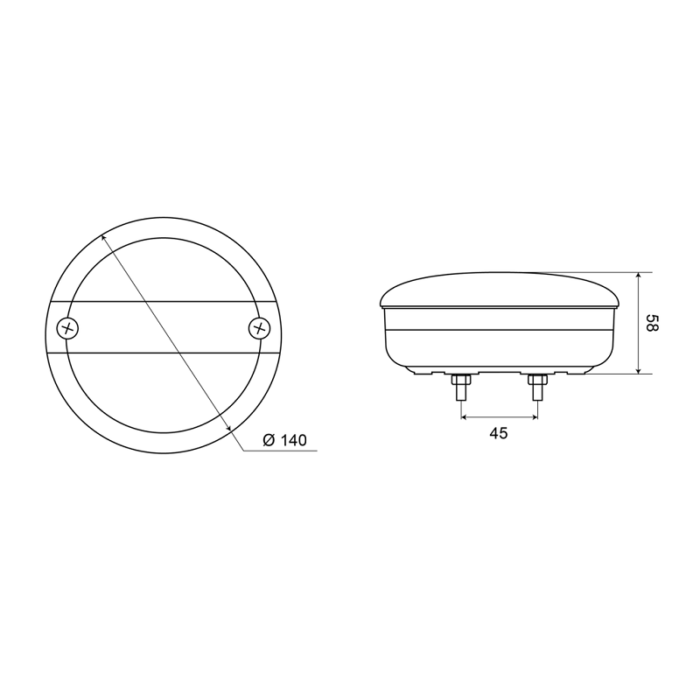 Afmetingen AEB LOW achterlicht - EAN: 5414184270039