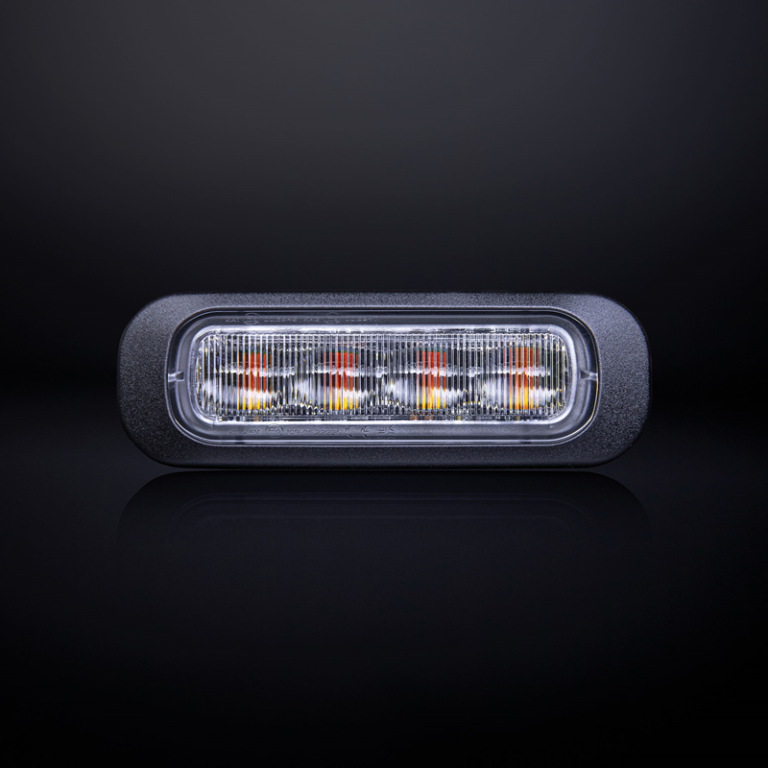 Strands Dark Knight 4 LED Blitz orange mit Klarglas - LED Strobe mit ECE R65 Prüfzeichen - Strands 850401 - EAN: 7350133813507
