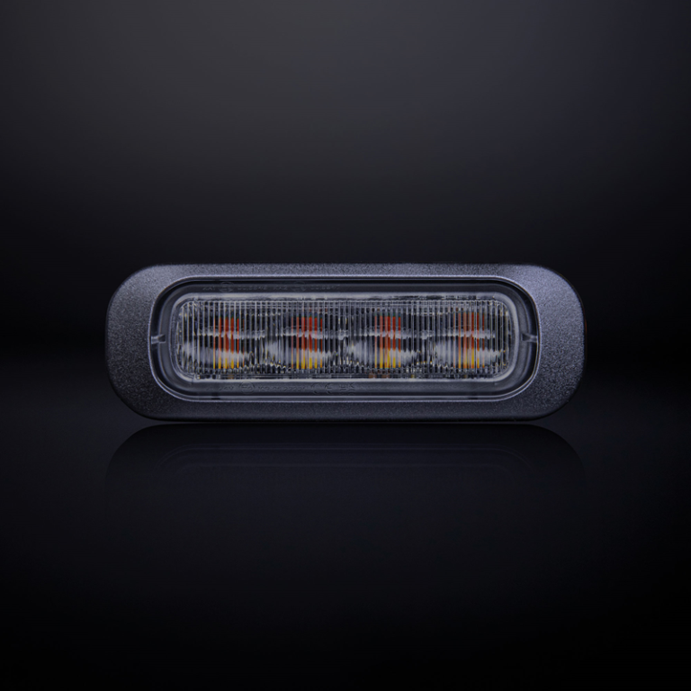 Strands Dark Knight 4 LED Blitz ORANGE mit dunklem / Smoke-Glas - LED Strobe mit ECE-R65-Prüfzeichen - Strands 850402 - EAN: 7350133813514