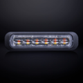 Strands Dark Knight 6 LED flitser ORANJE met helder glas - LED strobe met ECE R65 keurmerk - - Strands 850403 - EAN: 7350133813521