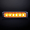 Strands Dark Knight 6 LED flitser ORANJE met donker / smoke glas - LED strobe met ECE R65 keurmerk - - Strands 850404 - EAN: 7350133813538