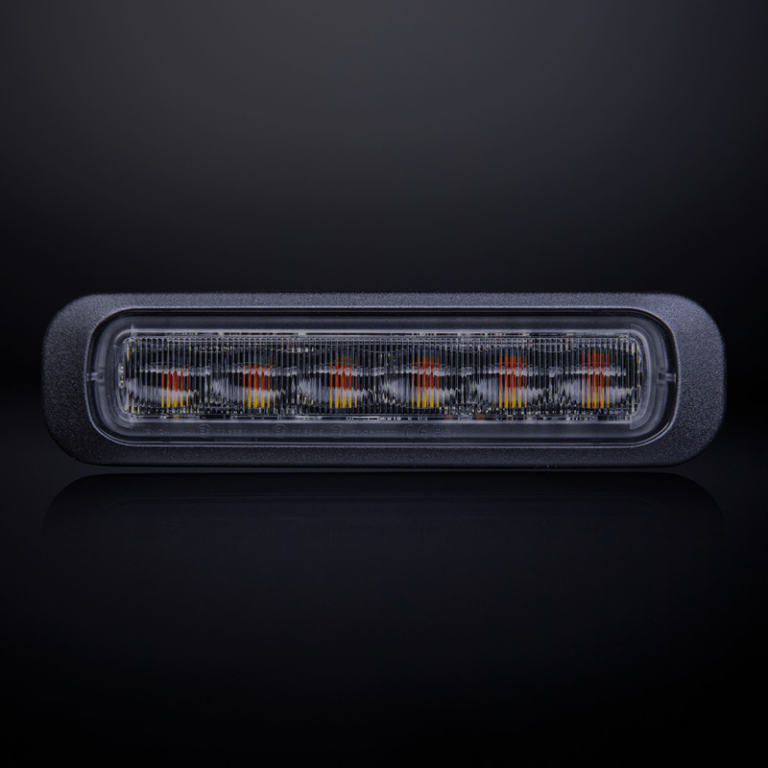 Strands Dark Knight 6 LED Blitz ORANGE mit dunklem / Smoke-Glas - LED Strobe mit ECE R65 Prüfzeichen - Strands 850404 - EAN: 7350133813538