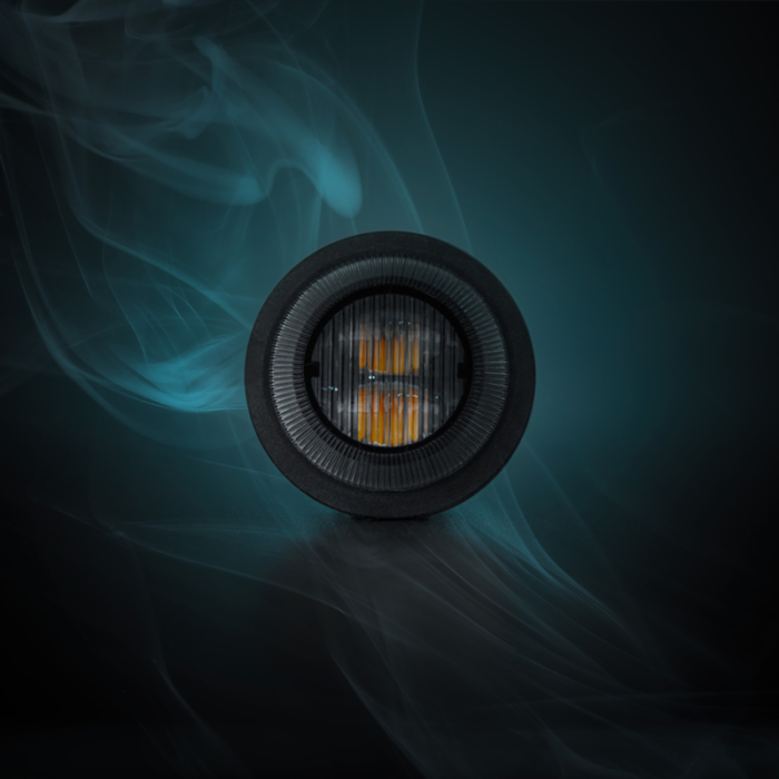 Strands Dark Knight Gloria LED flitser ORANJE met donker / smoke glas - LED strobe met ECE R65 keurmerk - Strands 850419 - EAN: 7350133816621