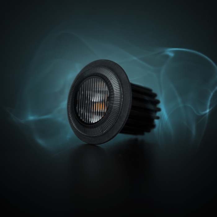 Strands Dark Knight Gloria LED flitser ORANJE met donker / smoke glas - LED strobe met ECE R65 keurmerk - Strands 850419 - EAN: 7350133816621