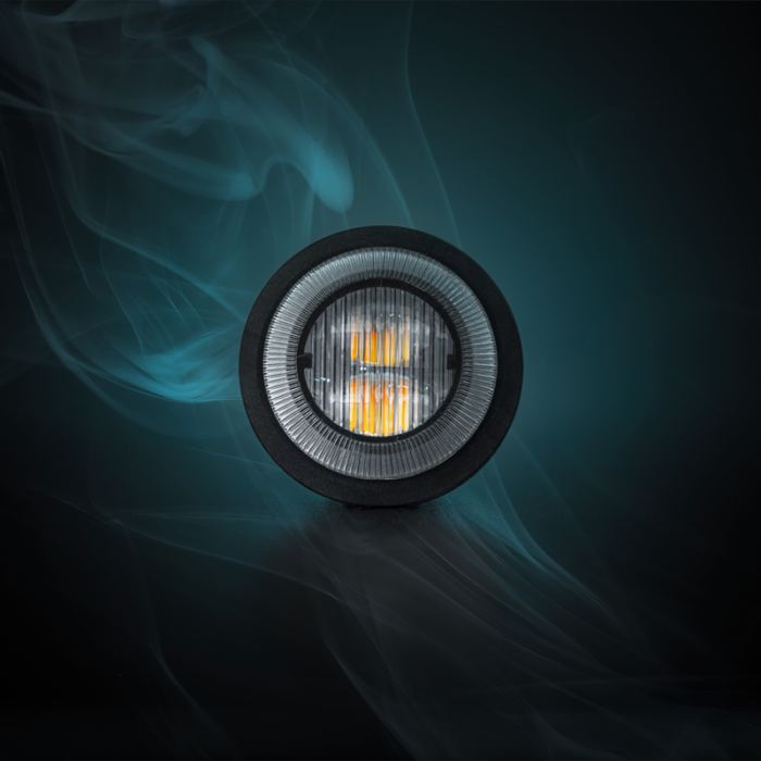 Strands Dark Knight Gloria LED flitser ORANJE met helder glas - LED strobe met ECE R65 keurmerk - Strands 850420 - EAN: 7350133816638
