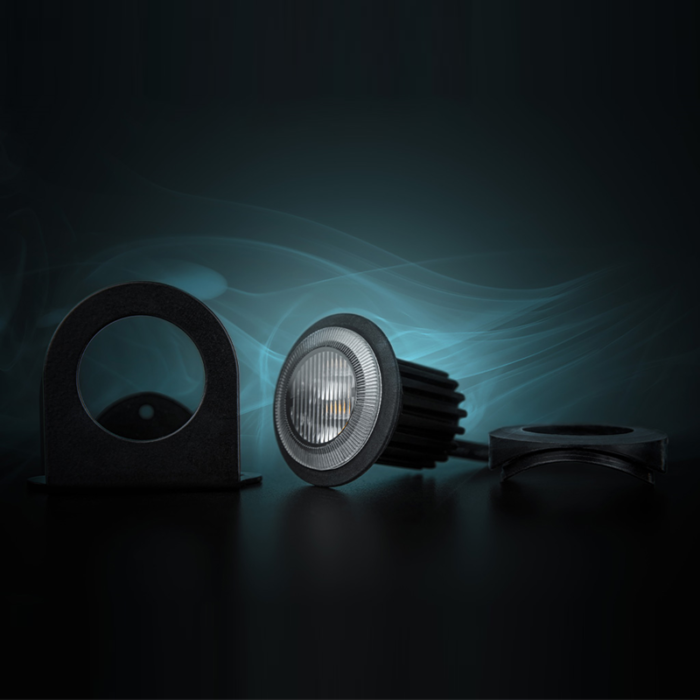 Strands Dark Knight Gloria LED flitser ORANJE met helder glas - LED strobe met ECE R65 keurmerk - Strands 850420 - EAN: 7350133816638
