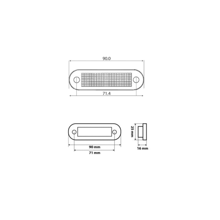 C2-98 markeringslamp WIT - AEB LED markeringslamp wit met helder glas - ECE R7 keurmerk - voor 12 & 24 volt gebruik - EAN: 5414184550551