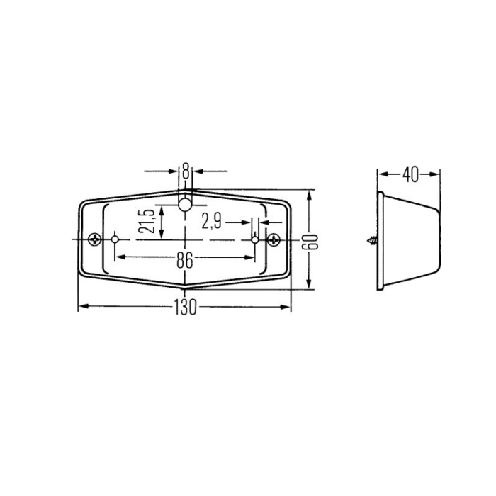 Dubbelbrander met GEEL lamp glas - geschikt voor 12 en 24 volt gebruik - dubbelpolige lamp voor auto, vrachtwagen, trailer en meer - EAN: 6090539619655