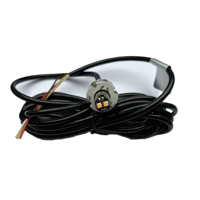 Hidemish Hide Away strobe WHITE - LED warning lamp for 12 & 24 volt use - headlight strobe WHITE - with 3.15m cable - AEB Belgium product -