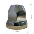 Ruspa kunststof wielmoerdoppen 32mm - 46 mm hoog - wielaccessoire die geschikt is voor een DAF, MAN, Mercedes en Iveco vrachtwagen - chrome accessoire voor de wielen
