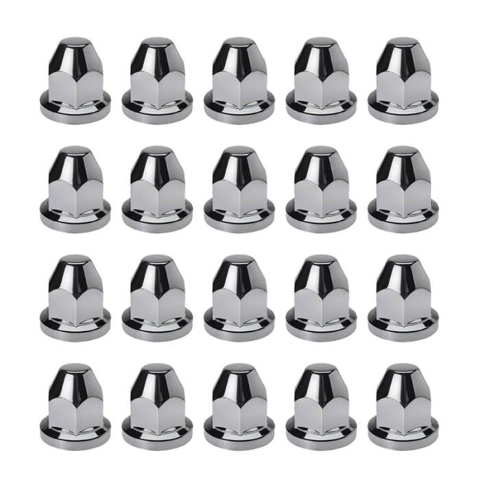 Ruspa kunststof wielmoerdoppen 32mm - 46 mm hoog - wielaccessoire die geschikt is voor een DAF, MAN, Mercedes en Iveco vrachtwagen - chrome accessoire voor de wielen