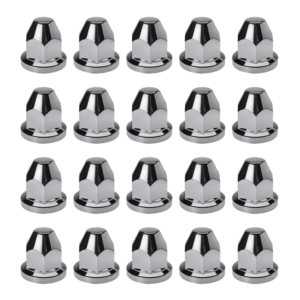 Ruspa kunststof wielmoerdoppen 32mm - 50 mm hoog - wielaccessoire die geschikt is voor een Scania, Volvo en Renault vrachtwagen - chrome accessoire voor de wielen