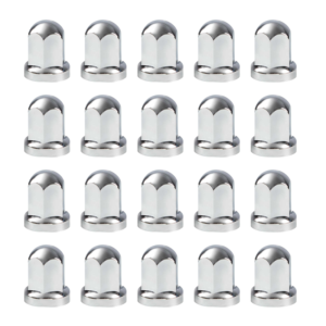 Kunststof wielmoerdoppen 32mm - 55mm hoog - wielaccessoire die geschikt is voor een DAF, MAN, Mercedes en Iveco vrachtwagen - chrome accessoire voor de wielen - EAN: 7323030175078