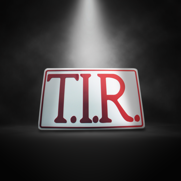 T.I.R. bord WIT / ROOD- 40x25cm