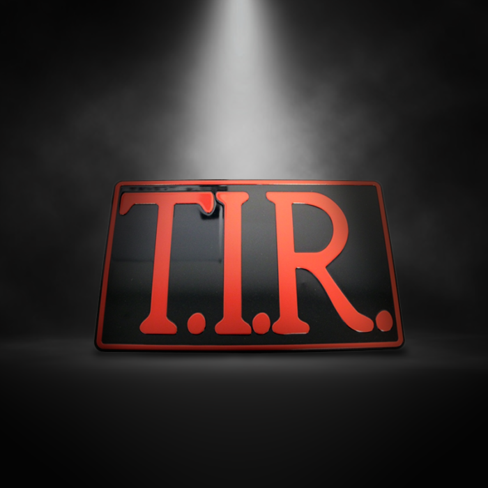 T.I.R. bord ZWART / ROOD – 40x25cm