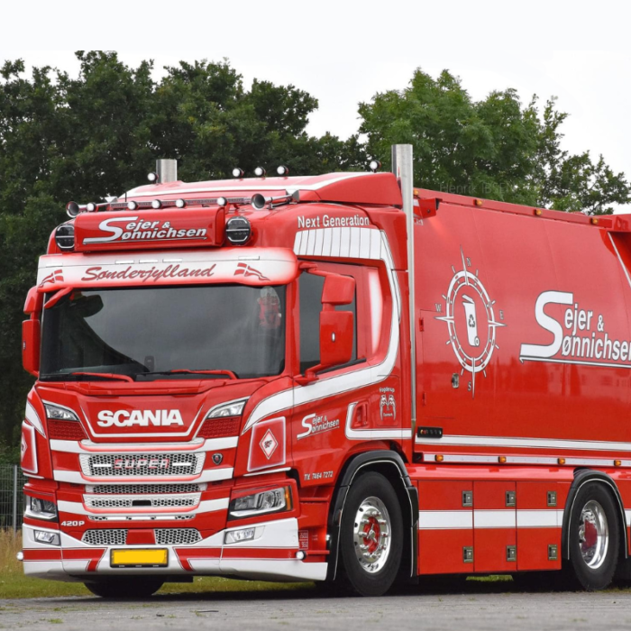 Scania vrachtwagen met een Hadley luchthoorn