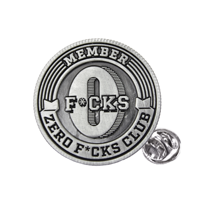 PIN - Zero F*cks Club - TN-501038 - personaliseer je cabine - metalen pin - Nedking
