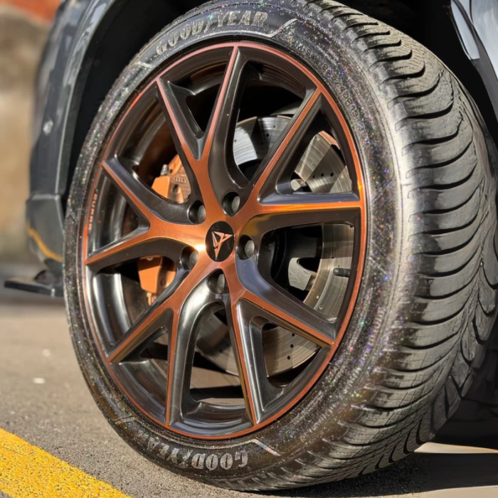 LvLup Tireshine glitter resultaat