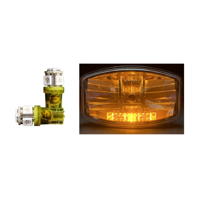 T10 LED lamp helder oranje - geschikt voor 12 en 24 volt gebruikt - stadslicht interieurverlichting - voor vrachtwagen, trailer en meer.