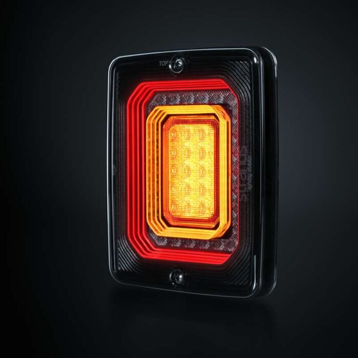 Vierkant achterlicht - met remlicht, achterlicht en dynamische richtingaanwijzer - FOR9T serie
