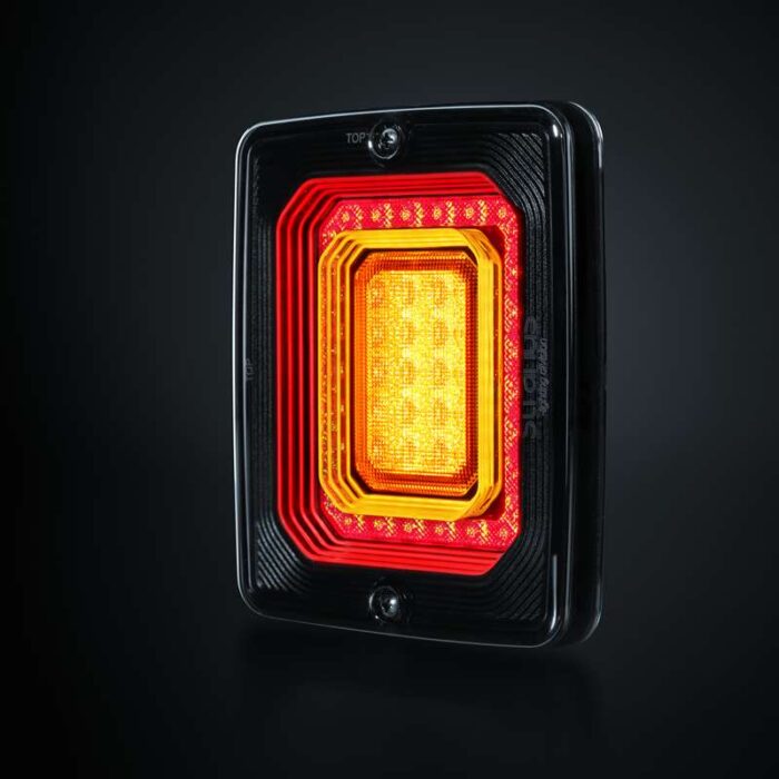 Vierkant achterlicht - met remlicht, achterlicht en dynamische richtingaanwijzer - FOR9T serie