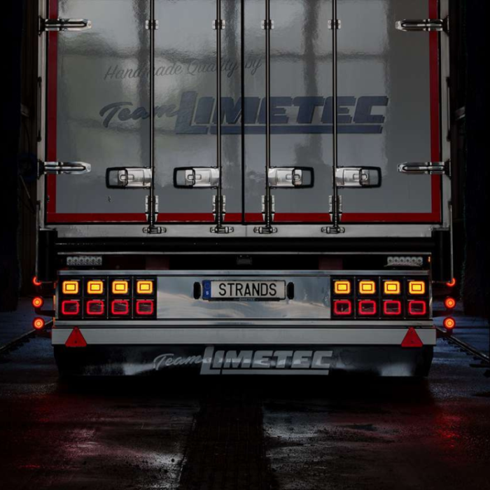 Strands Illusion achterlicht gemonteerd op een vrachtwagen