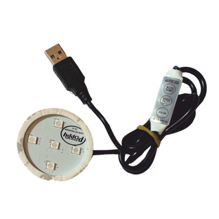 Poppy USB LED lamp RGB - USB-A aansluiting - TN-500221 - met schakelaar - EAN: 7111308063413