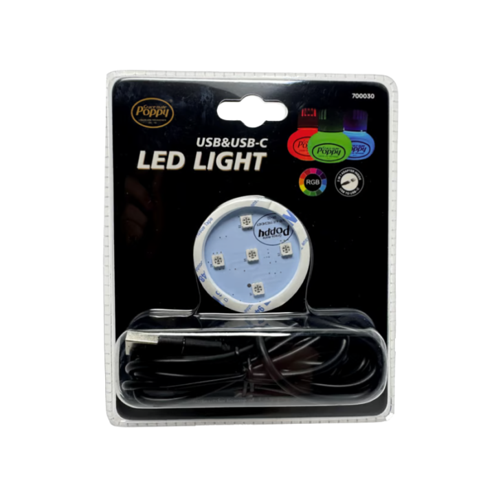Poppy USB LED lamp RGB - USB-A aansluiting - TN-500221 - met schakelaar - EAN: 7111308063413