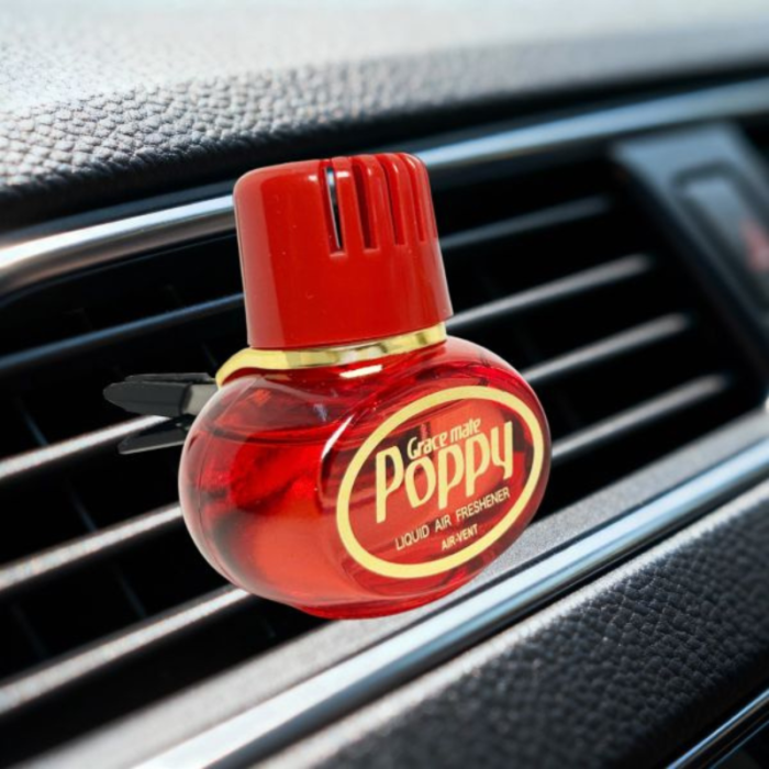 Mini Poppy Grace Mate Cherry - EAN: 8720938228803 - luchtverfrisser voor je auto, truck en camper - past in je ventilatierooster - 20ml