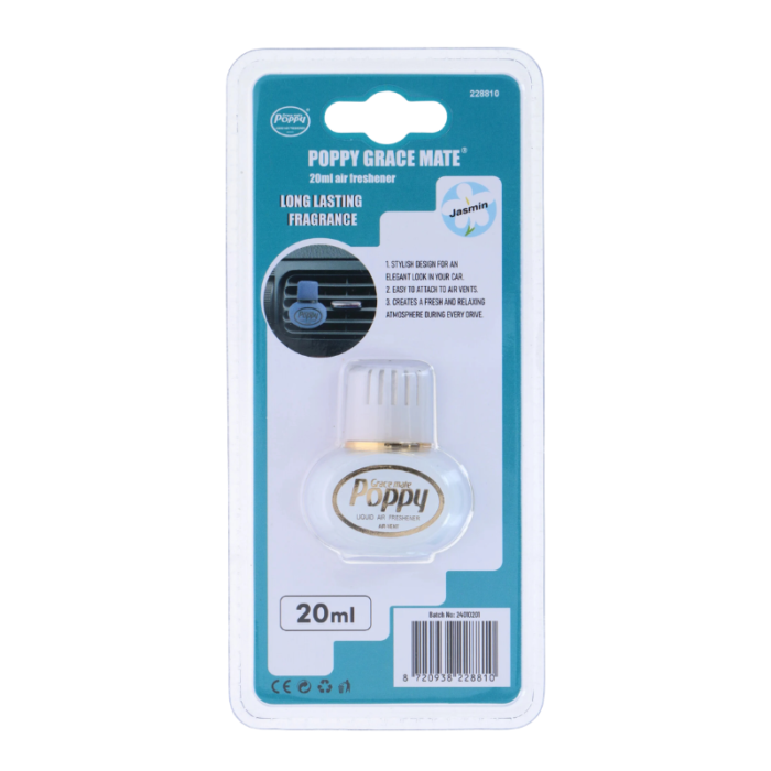 Mini Poppy Grace Mate Jasmine - EAN: 8720938228810 - air freshener for your car, truck and camper - fits in your air vent - 20ml