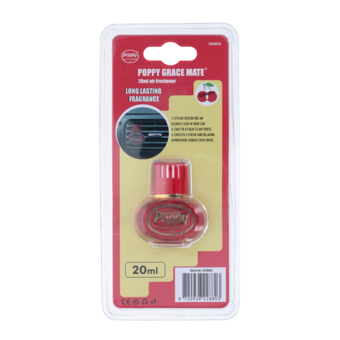 Mini Poppy Grace Mate Cherry - EAN: 8720938228803 - air freshener for your car, truck and camper - fits in your air vent - 20ml