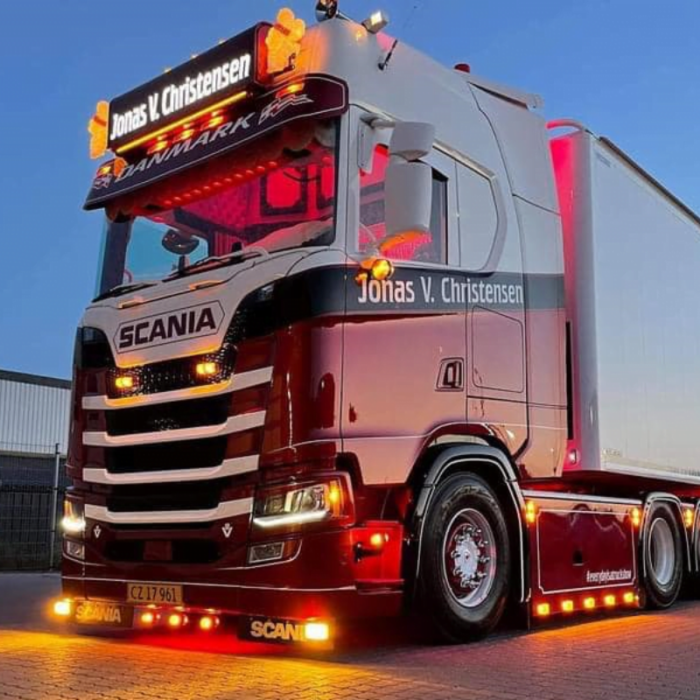 Hella Pablo spiegellamp gemonteerd op Scania Next Gen - Spaanse pinker met LED