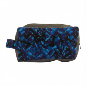 Toilettas Deens Design - BLAUW - oldskool look - toilettas met echt Deens Pluche - verstelbaar -speciaal voor liefhebbers van Deens Pluche - Nedking