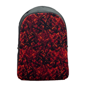 Rugzak Deens Design - ROOD - oldskool look - rugzak met echt Deens Pluche - verstelbaar -speciaal voor liefhebbers van Deens Pluche - Nedking