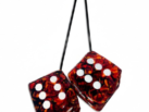 Dobbelstenen Deens Design - ROOD - oldskool look - spiegel dobbelstenen - speciaal voor liefhebbers van Deens Pluche - Nedking