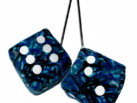 Dobbelstenen Deens Design - BLAUW - oldskool look - spiegel dobbelstenen - speciaal voor liefhebbers van Deens Pluche - Nedking