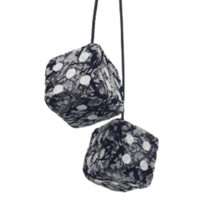 Dobbelstenen Deens Design - GRIJS - oldskool look - spiegel dobbelstenen - speciaal voor liefhebbers van Deens Pluche - Nedking
